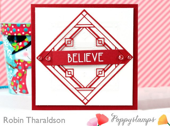 Wykrojnik - Poppystamps - Deco Victor Square - art deco ramka