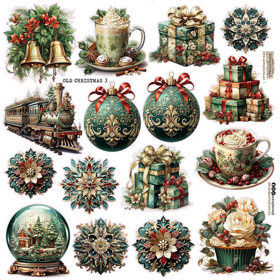 Naklejki - ScrapLove - Old Christmas 3