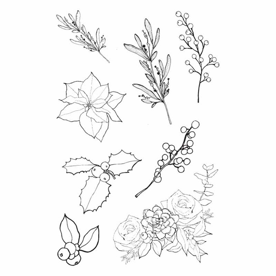 Stempel polimerowy - Christmas Time - Gałązki - Agateria