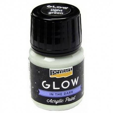 Farba akrylowa świecąca w ciemności Glow jasna zielona 30 ml - Pentart