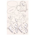Tekturka - Love in 3D - Heart, doves and rings 3D - serce 3D do boxa 10cm - Scrapiniec