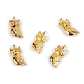 Zawieszka metalowa sowa zlota - 5 szt
