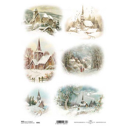 Papier ryżowy do decoupage ITD-R0992 zimowe widoczki