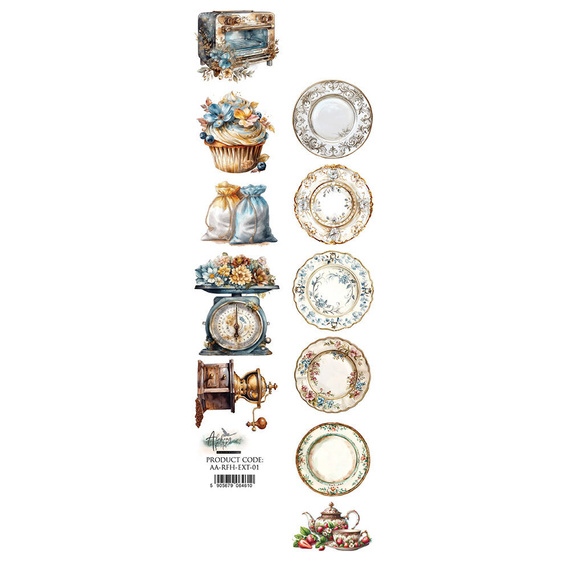 Papier do scrapbookingu 5x30 pasek - Alchemy of Art - Recipe for happiness kuchnia