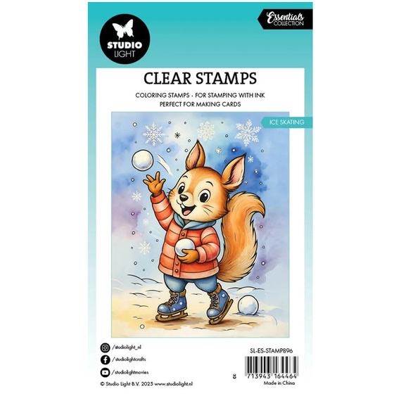Stempel przezroczysty - StudioLight - Ice skating wiewiórka na łyżwach