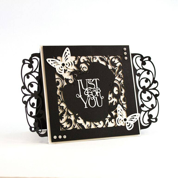 Wykrojnik - Tonic Studios - Just For You Pansy roślinna ramka napis