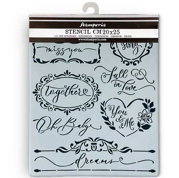 Szablon 3D 20x25cm - Stamperia - Romance Forever etykiety