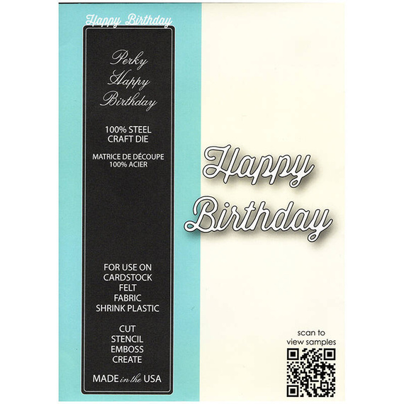 Wykrojnik+stempel - Memory Box - Perky Happy Birthday