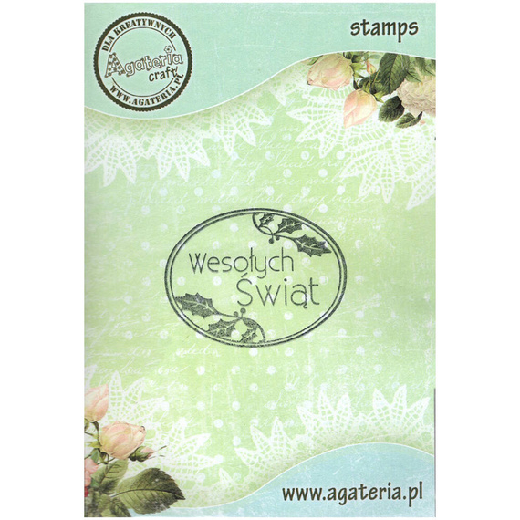 Stempel - Wesołych Świąt - oval - Agateria