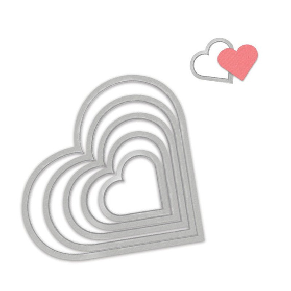 Wykrojnik Sizzix - Framelits - Hearts 657561 serca 6 szt.