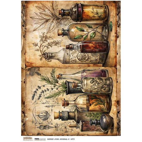 Papier ryżowy A4 - Scraplove - Gothic Junk Journal 6
