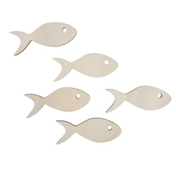 Drewniana ozdoba ze sklejki - rybka - 5szt