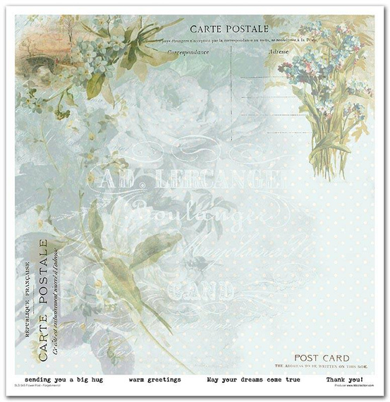 Zestaw papierów do scrapbookingu 30x30 - Itd Collection - Flower Post - Forget me not