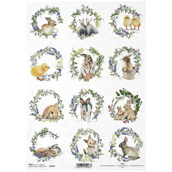 Papier ryżowy do decoupage A4 ITD-R1827 Wielkanoc