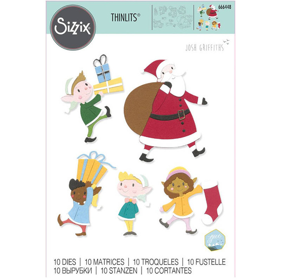 Wykrojnik Sizzix Thinlits - Santa & Elves by Josh Griffiths Mikołaj i elfy