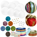 Zestaw kreatywny - kule styropianowe, wstążki, cekiny