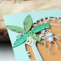 Wykrojnik - Poppystamps - Bananas and Palms - banany i liście palmowe