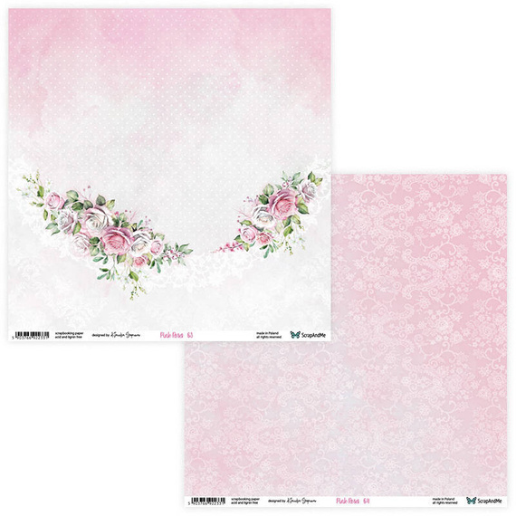 Zestaw papierów do scrapbookingu 30x30 - ScrapAndMe - Pink Roses