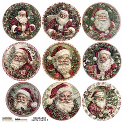 Naklejki papierowe - ScrapLove - Medallion Santa Claus 1 - Medaliony Mikołaj
