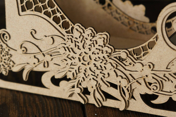 Tekturka - Zimowe sanie HDF 3D - Scrapiniec