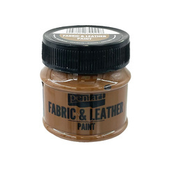 Farba do tkanin i skór - fabric & leather paint - ciemno brązowa / dark brown 50ml - Pentart