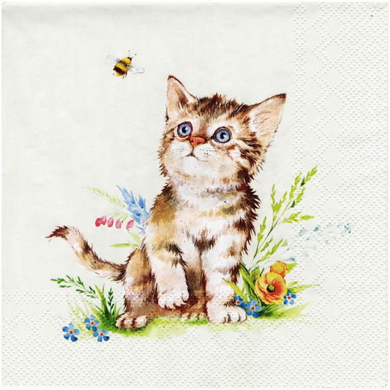 Serwetka do decoupage 33x33cm - Kira kotki