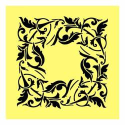 Maska / szablon 16x16cm - ST0209 ramka z zawijasków