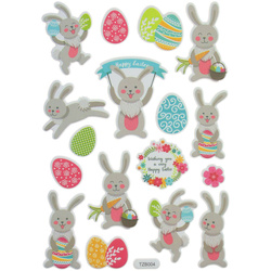 Naklejki wielkanocne mix 17szt