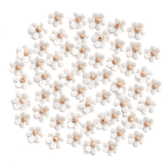 Kwiaty papierowe 1cm 60szt białe - DPCraft