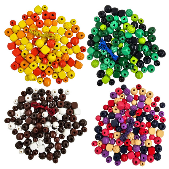 Zestaw kreatywny - drewniane koraliki