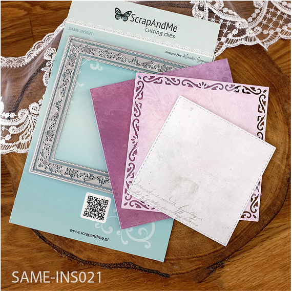 Wykrojnik do papieru - Scrapandme - Kwadraty - tło kartki kwadratowej