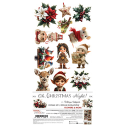 Zestaw dodatków do scrapbookingu - Craft o'clock - Oh Christmas Night - Flowers & More