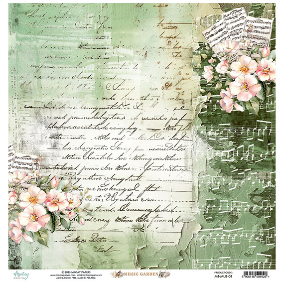Papier do scrapbookingu 30x30 - Mintay - Music Garden 01