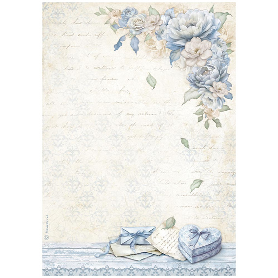 Papier ryżowy A4 - Stamperia - Timeless Heart box pudełko serce kwiaty