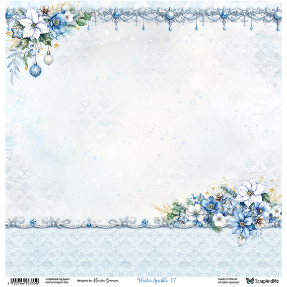 Papier do scrapbookingu 30x30 - ScrapAndMe - Winter Sparkle 07/08