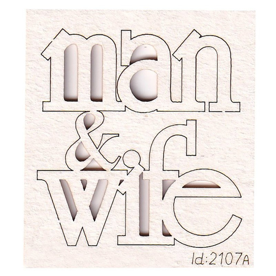 Tekturka Man and Wife pojedynczy napis - 1szt - Scrapiniec