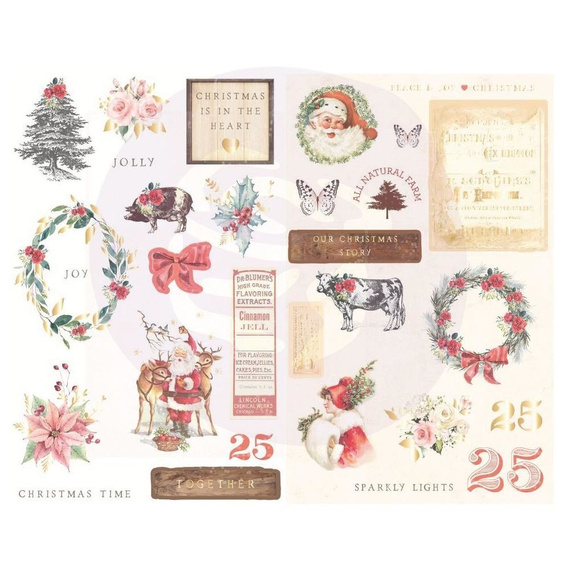 Naklejki tekturowe, chipboard stickers - Prima - Christmas In The Country