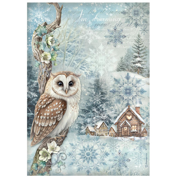 Papier ryżowy do decoupage A4 - The Owl's House - sowa - Stamperia