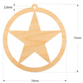 Drewniana ozdoba zawieszka bombka 7 cm Decor - z gwiazdką