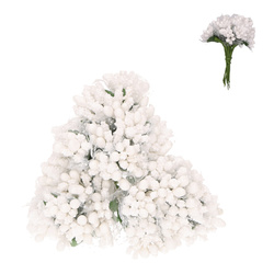 Bukiecik / kaszka ryżyk dekoracyjny biały z tiulem