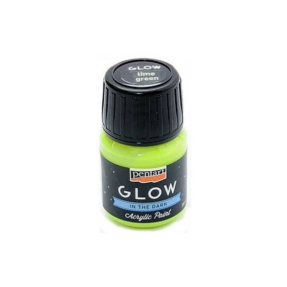 Farba akrylowa świecąca w ciemności Glow lime 30 ml - Pentart
