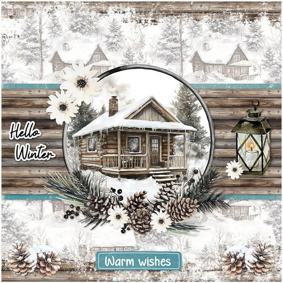 Zestaw papierów do scrapbookingu z elementami A4 - Snowy Winter Days