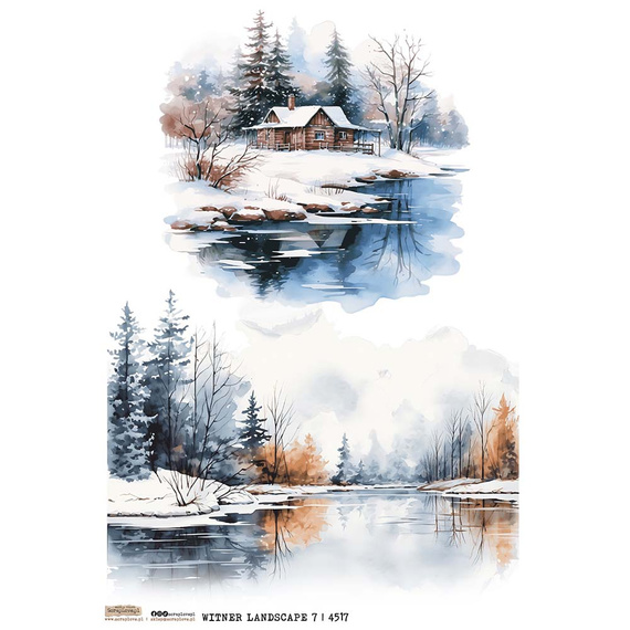 Papier ryżowy A4 - Scraplove - Winter Landscape 7 - Zimowy widok 7