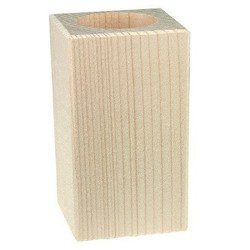 Świecznik drewniany kwadratowy bukowy wysokość 10cm
