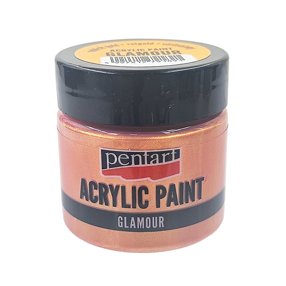 Farba akrylowa Glamour - Pentart - metaliczne czerwone złoto 50ml
