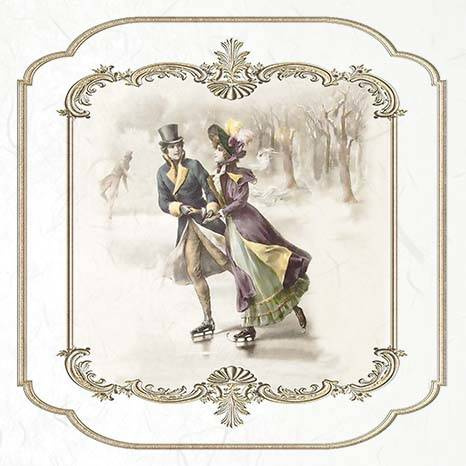 Zestaw papierów ryżowych - ITD RSM060 ramki vintage postacie zima