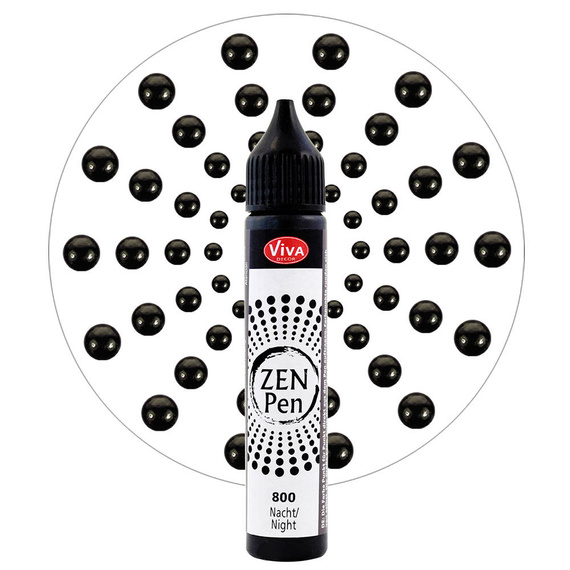 Farba z aplikatorem do robienia kropek Zen Pen - Viva Decor - Czarny