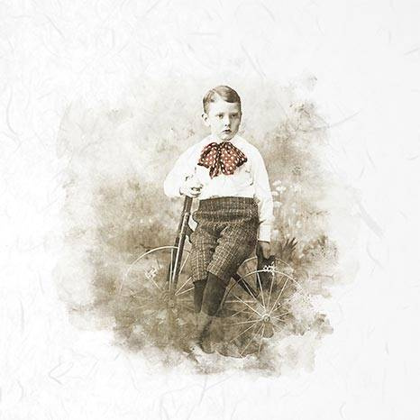 Zestaw papierów ryżowych - ITD RSM021 6szt retro portrety chłopców