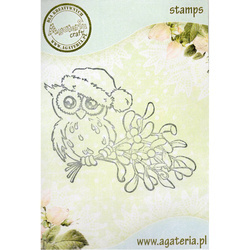Stempel - Sowa na jemiole - Agateria