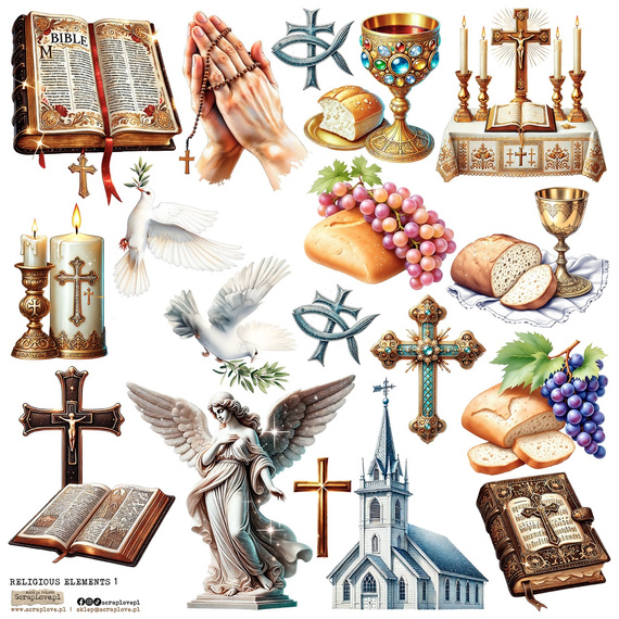 Naklejki papierowe - ScrapLove - Religious Elements 1